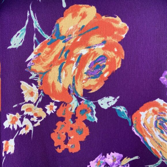 Everly Womens Dress Retro Floral Cold Shoulder Choker Collar Keyhole Small - Picture 8 of 11